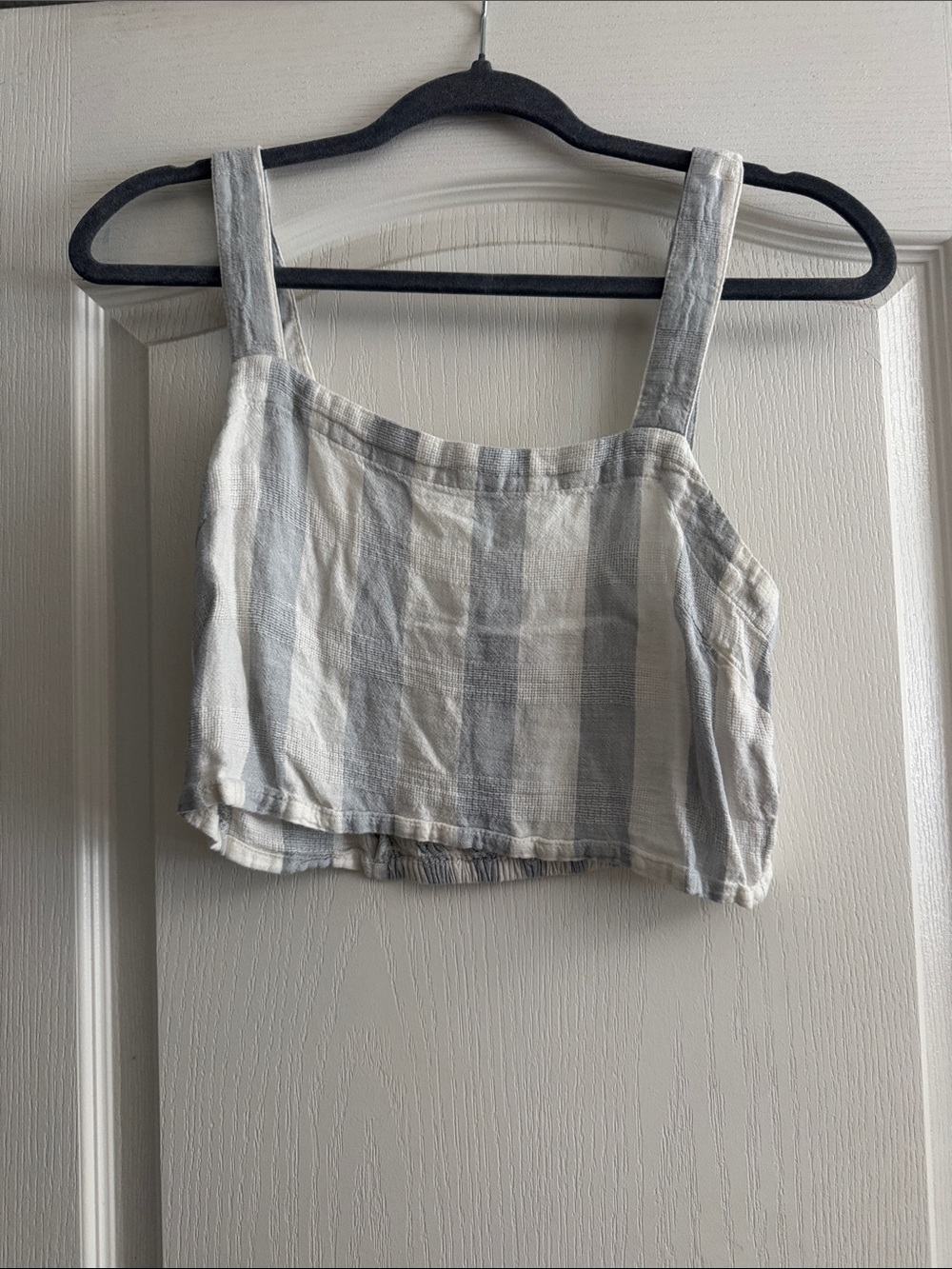 Madewell Striped Cropped Tank Top - Light Gray & White